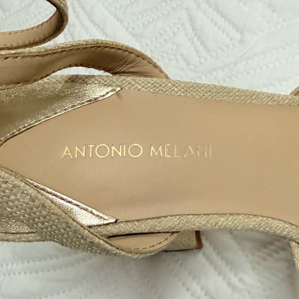 Antonio Melani Bindi Women’s Raffia Bow Platform Chunky Heels. Size 8.5 - Picture 8 of 8